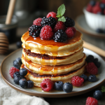 Ricotta Pancakes with Honey and Fresh Berries